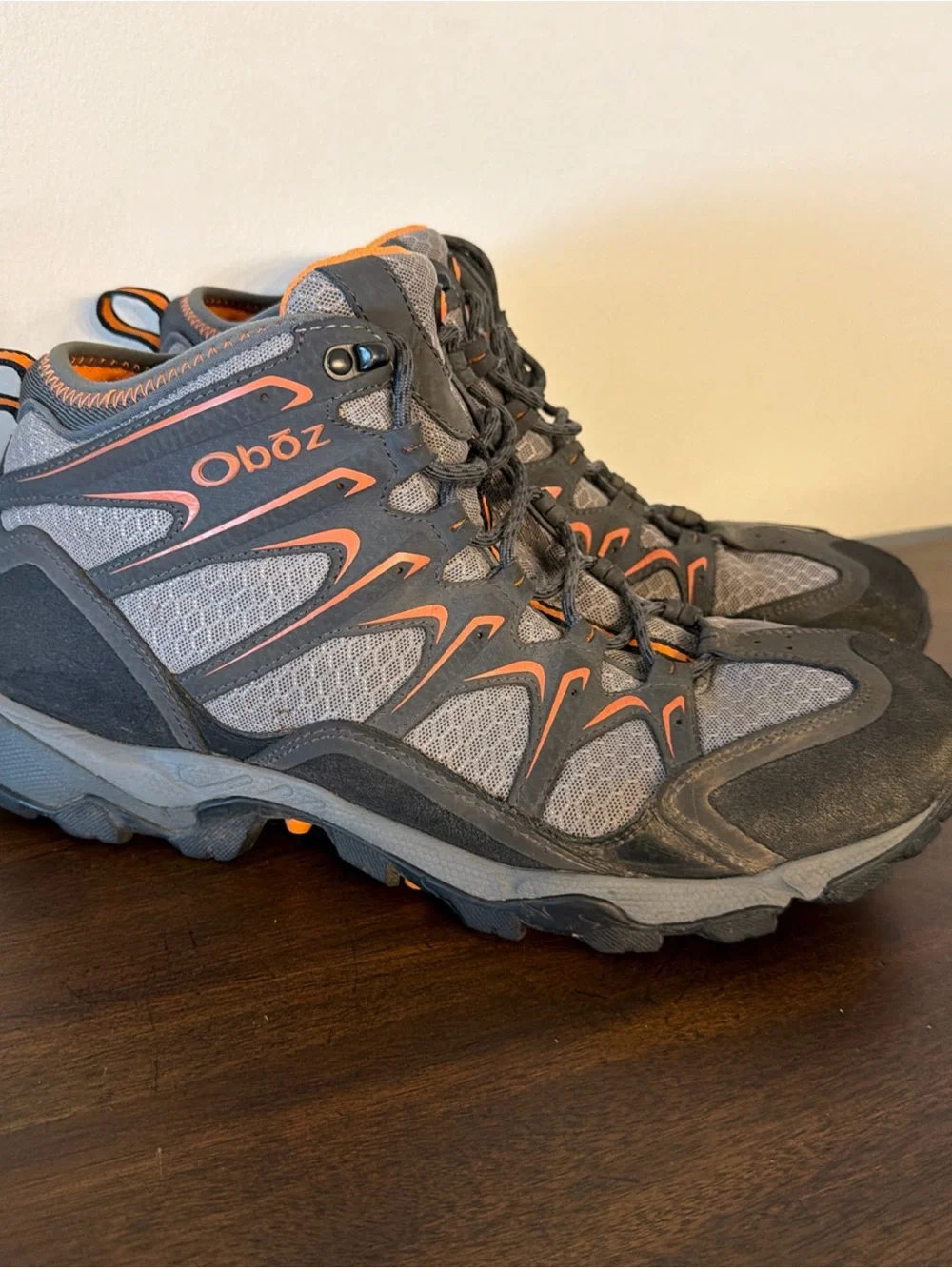 Oboz Scapegoat Mid Hiking Boots Men's 13 Gray Orange Trail Shoes